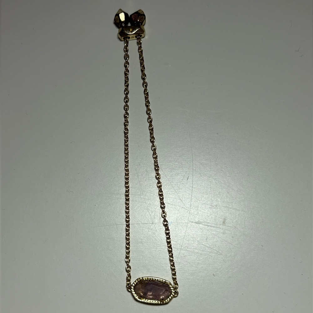 Kendra Scott Elaina Gold Adjustable Chain Bracelet - Amethyst slightly tarnished